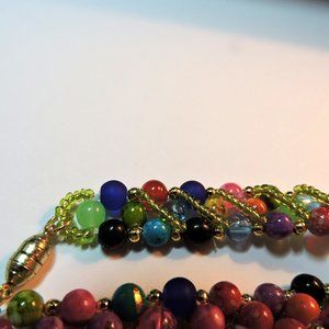 Handcrafted Beaded Bracelet with Magnetic Clasp